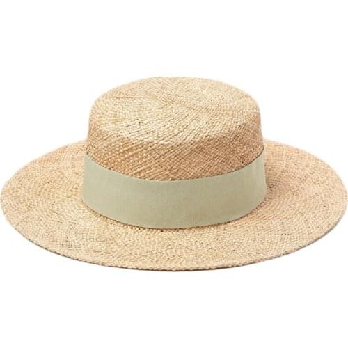 Face Sunscreen UV Protection Caps Breathable Flat Womens Straw Hats with Lace Band for Beach Outdoor Travel Everyday