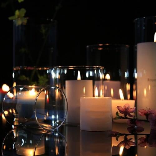 Glass Candle Holders For Home Decor Modern Wedding Centerpieces centro de mesa decorativo de comedor