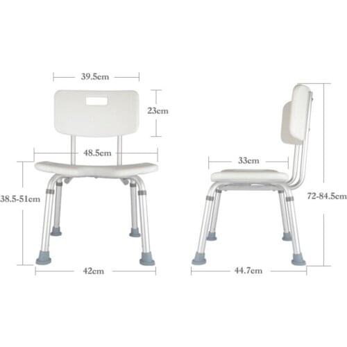 Professional Adjustable height bathroom chair skidproof bath stool for Patients the Old and Pregnant woman
