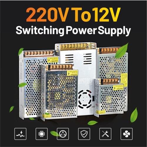 LED Strip with power 220V to 12V24V transformer 60/150/250/400W DC 5V12V24V