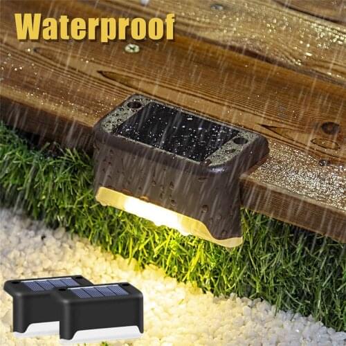 LED Solar Step Deck Lights Outdoor Waterproof Lighting Sensor Night Lamp for Garden Patio Balcony Fence Stairs Landscape Lights