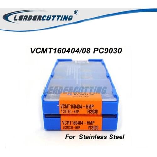 VCMT160404/VCMT160408-HMP PC9030 NC3020 *10PCS Korloy Turning carbide inserts.Cutting Carbide Plates holder