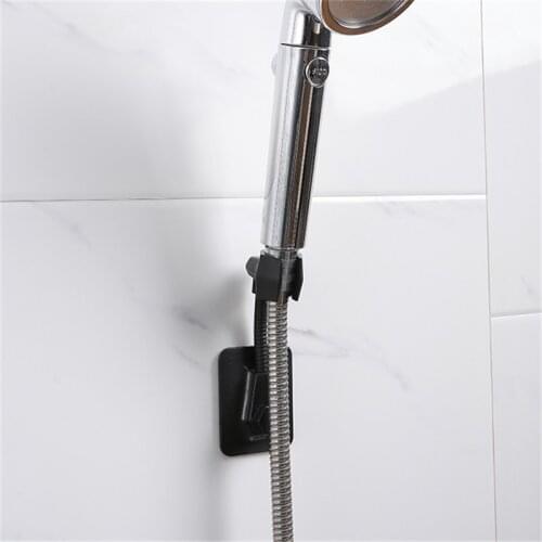 High Quality 360° Adjustable Bathroom Shower Bracket For Bath Black Shower Rail Holder Bracket Head Strongly Stick To The Wall