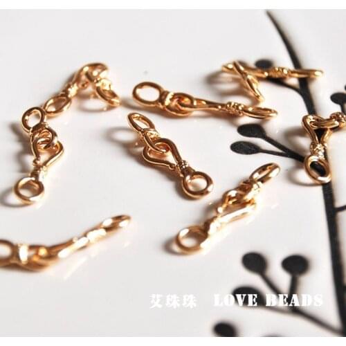10 pcs/lot gold plated rose hook-and-eye clasp S hook jewelry making DIY for women