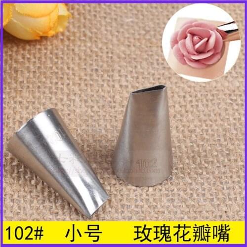 102# Rose Petals Decorating Nozzle inside and outside Seamless 304 Stainless Steel Baking DIY Tool Small Number