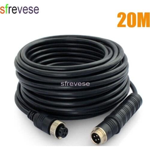 20m 65FT 4Pin Video Extension Cable Wire For Car Bus Truck Reversing Rear View Camera Motorhome Vehicle Backup Monitor