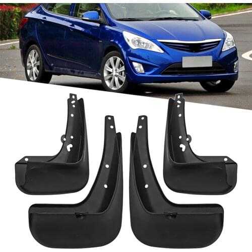 4pcs/set Car Splash Guards Front + Rear Mudguards Mud Flaps For Hyundai Accent 2011 2012 2013 2014 2015 2016