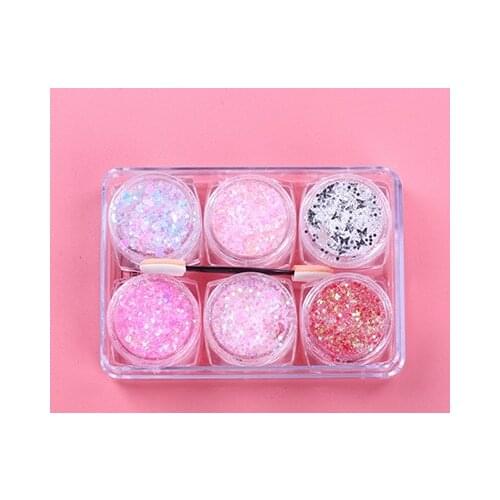 6 Colors Diamond Highlight Eyeshadow Sequins Shimmer Glitter Gel Mermaid Sequins Powder For Face Eye Body Makeup Party Cosmetics