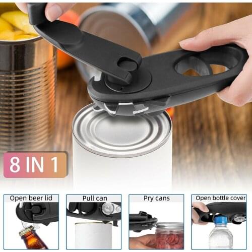 8in1 Can Lid Opener Safety Manual Opener Smooth Edge Household Kitchen Bar Tool