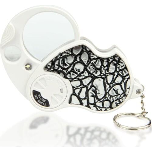 8X 20X Magnifying Glasses with Led Lights Double Lens Pocket Magnifier Portable Jewel Loupe Folding Identify Helping Hand
