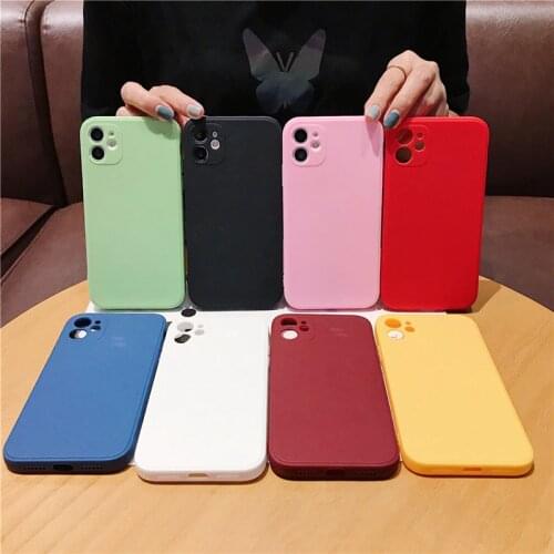 Kowkaka Smooth Soild Color Silicone TPU Case For iPhone 11 Pro Max X XR XS Max 6 6s 7 8 Plus 2020SE Camera Protection Shockproof