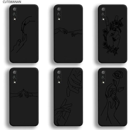 Hand minimalism couple line art Phone Case For Huawei Honor 30 20 10 9 8 8x 8c v30 Lite view 7A pro