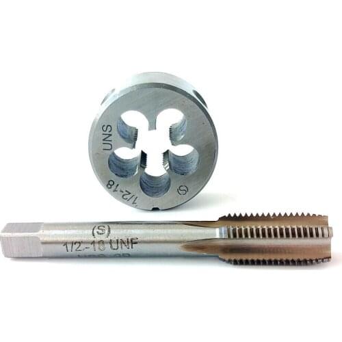 CNC 1pc 1/2-18 tap + 1pc 1/2-18 die, UNS British US Made Right Hand Taper