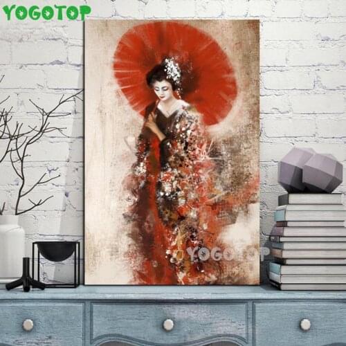 Home Decor Diy Diamond Painting Cross Stitch 5D Full Diamond Embroidery Japan Geisha Art Mosaic square round rhinestone YY5221