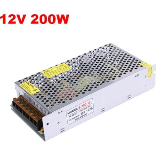 Switching mode ac-dc 12v power supply 12V 200W led driver 200W,Aluminum AC 110V 220V to 12v lighting transformer for led light