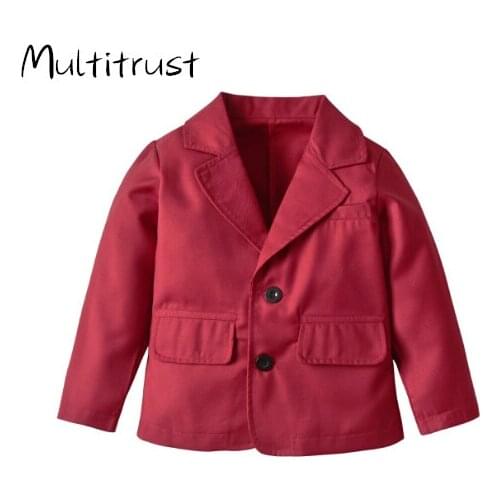 Gentleman Outfits 2020 Fashion Infant Baby Boys Blazers Coat 1-7Y Long Sleeve Single Breasted Turn Down Party Jacket