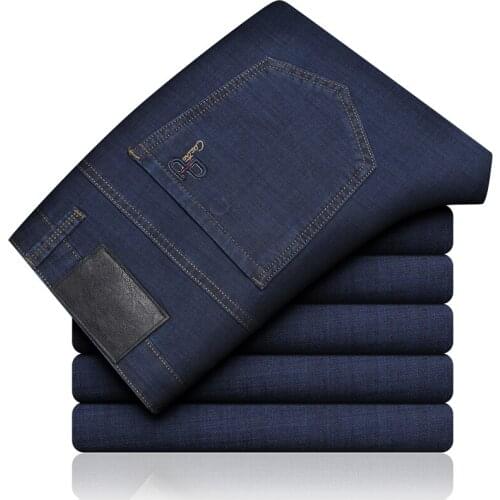 2021 Jeans New Jean MenS Classic Vetement Peto Vaquero Biker Straight Masculino Denim Man Pants Slim Fit Business