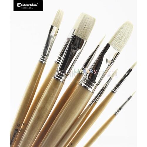Escoda Clasico Series 4628 Long Handle Artist Brush,Chungking Hog Bristle Hair,Designed for Oil Painting Technique and Acrylic