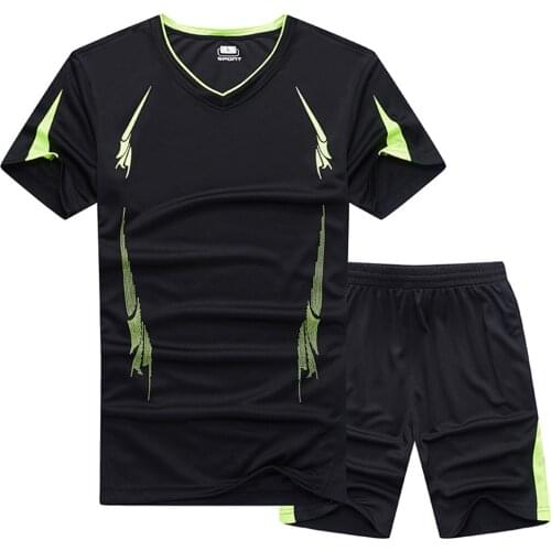 Summer sports suit mens running fitness suit quick drying breathable short sleeve shorts basketball suit casual two piece set