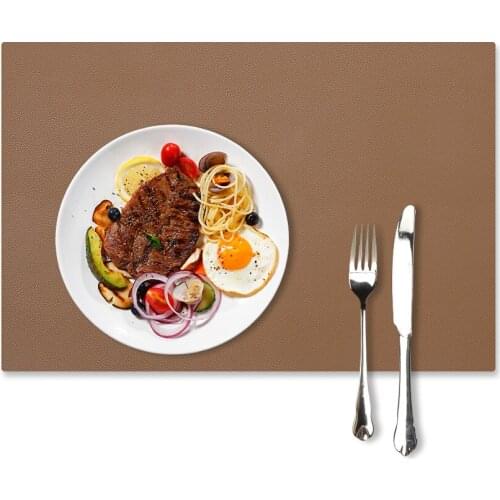 45x30cm Litchi Pattern PU Leather Western Pad Placemat Insulation Dining Table Mat Bowls Coasters Kitchen Accessories