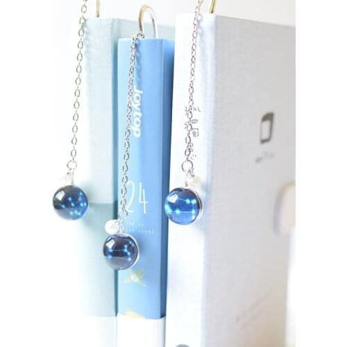 Creative Noctilucent 12 Constellation Bookmark Pendant Ball Pendant Metal Book Mark Stationery School Office Supply