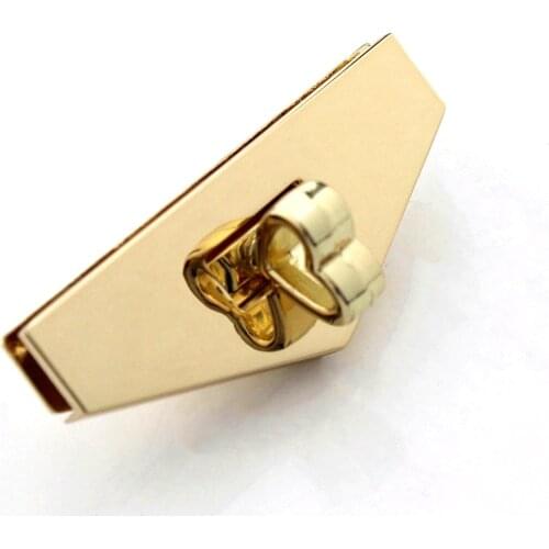 1pcs Metal Turn Lock Fashion Triangle Turn Locks Closure Parts for DIY Handbag Shoulder Bag Purse Hardware Accessories