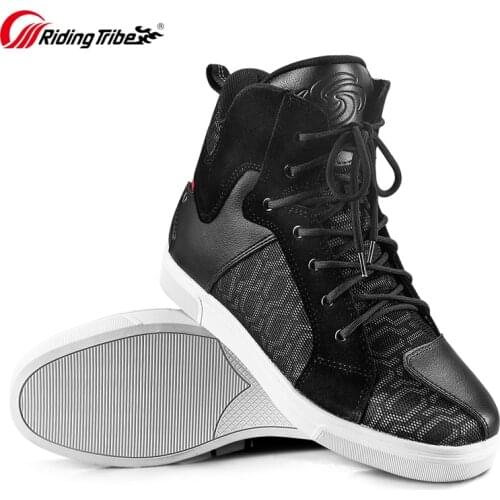 Riding Tribe New Motorcycle Boots Men Casual Shoes Leather Moto Biker Riding Boots Summer Breathable Motorbike Racing Shoes