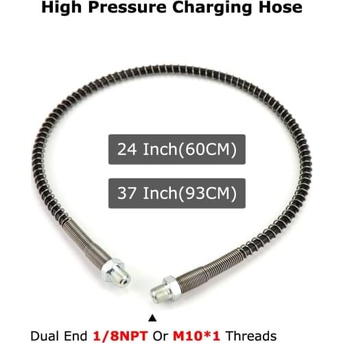 New Paintball Air Gun Airsoft PCP Diving Cylinders High Pressure Charging Hose 63Mpa/9000PSI 1/8NPT x 1/8NPT Or M10*1 x M10*1