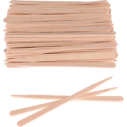Hot 100 Pcs Disposable Waxing Wax Wooden Bamboo Sticks Spatula Tongue Depressor Kit Hair Removal Cream Depilatory Beauty Tool