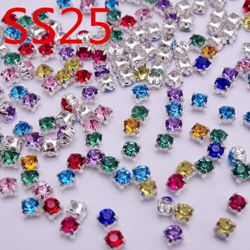 TPSMOC SS20/SS25/SS28/SS38 Silver Claw Base Mix color Acryl Rhinestone Sew diy/clothing Jewelry Making accessories