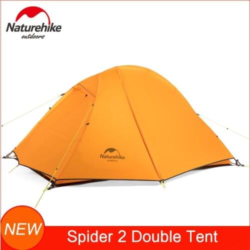 Naturehike Tent for Camping 210T 20D Silicone Fabric Ultralight 1 Person 2 Person Double-Layer Backpacking Hiking Tents With Mat