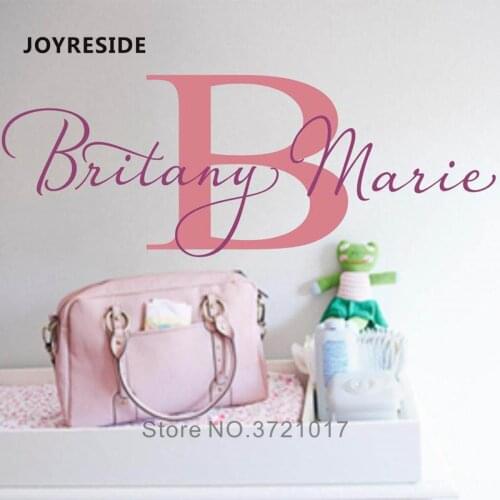 Personalized Custom Full Name Wall Sticker Home Kids Bedroom Wall Decals Initials Customize House Children Decoration Decor M486