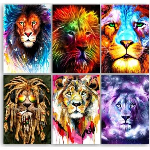 Full Square/Round Diamond Painting Animal Cross Stitch Handicraft 5D DIY Diamond Embroidery Lion Home Decoration Full Kits
