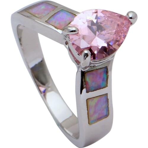 Lovely Love blue opal ring Luxury Purple Pink Crystal wedding rings irregularity Design