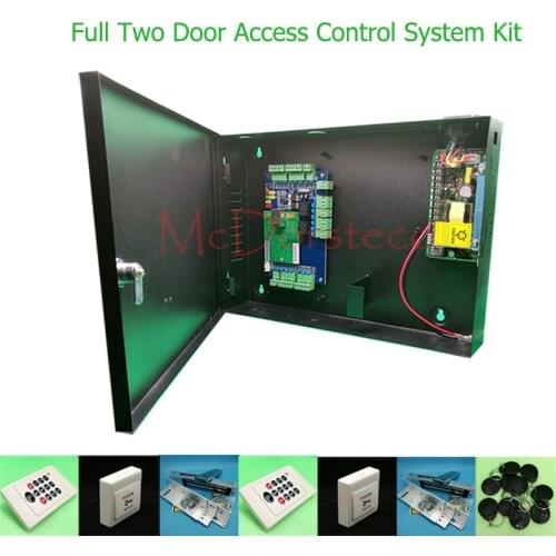 DIY Full Two Door Access Control System 125khz Rfid Keypad Access Controller Double Door Access Control Kit +ZL Bracket