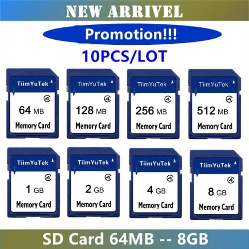 10pcs /lot SD Card 64MB 128MB 256MB 512MB 1GB 2GB 4GB 8GB SD Memory Card Secure Digital Flash SDHC Card Standard