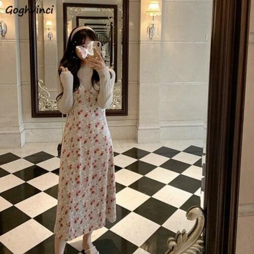 Women Pleuche V-Neck Sexy Sleeveless Dress Floral Print A-line Loose Outwear Long Dresses Female Spring Leisure Spaghetti Strap