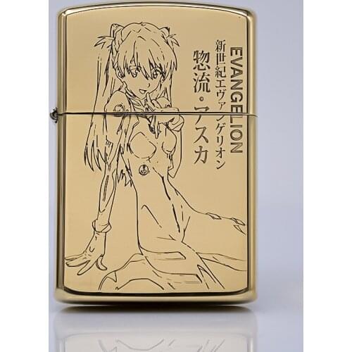 ZORRO Pure Copper Carving Animation Personality Creative "Evangelion - Asuka" Kerosene Lighter