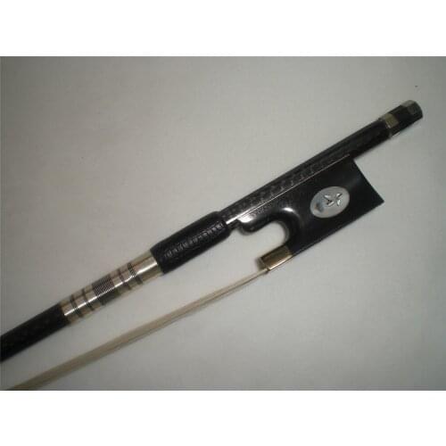 1 PC Black Carbon Violin Bow 4/4 Ebony Frog White Bow Hair 1030