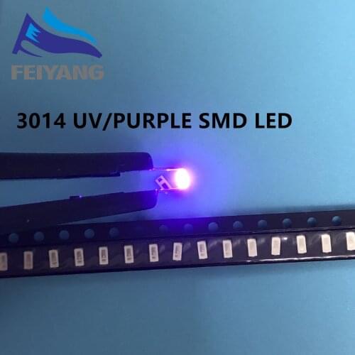 1000X 0.1W 3014 SMD UV LED light source 395-400nm 3014 UV led lamp bead free shipping