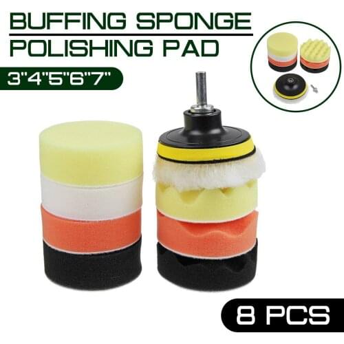 10x 3''4''5''6''7'' Buffing Sponge Polishing Pad Hand Tool Kit For Car Polisher Compound Polishing