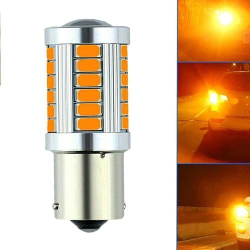 2PCS PY21W 3157 443 1156PY 150 Degree 33 SMD 5630 5730 Direction Turn Auto Amber Lamp LED Indicator Car Light Signal Yellow R2L5