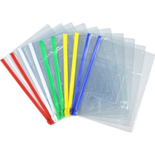 File Bag Stationery 20pcs Clear Plastic Bag Translucent Folder student kids stationery A4/A5/A6 Size Document Bag File Folder