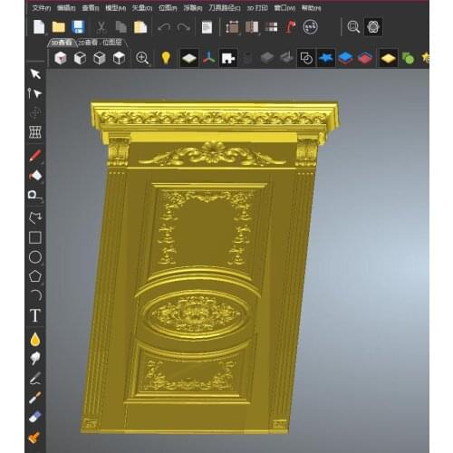3D Model STL relief for cnc STL format Furniture--Door_2