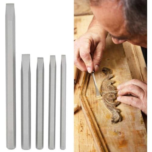 5Pcs Alloy Steel Chisel Set 6-12mm Straight Shank Cement Drill for Chisel Wood Cement Bricks Woodworking Carving Knife Tools