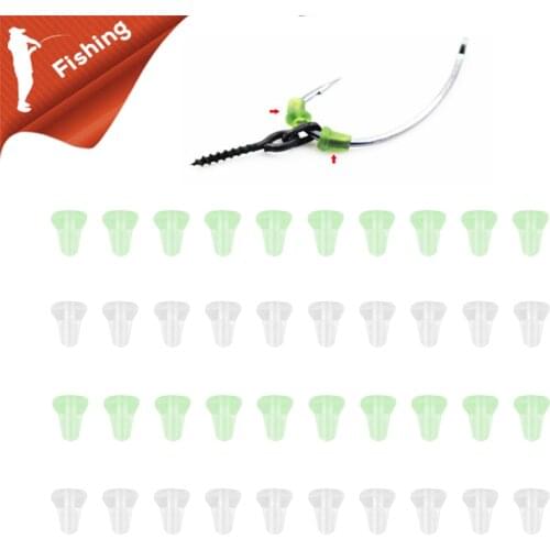 50pcs Hook Stops Beads Carp Fishing Accessories Stopper Green Black Carp Fishing Hair Chod Ronnie Rig Pop UP Boilie Stop