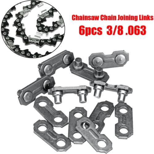 6Pcs Stainless Steel Chainsaw Chain Joiner Link Chain Joint For Joinning 3/8 .063 Chains For Woodworking Chainsaw Parts