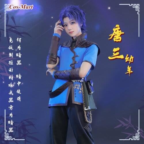 Anime Dou Luo Da Lu Tang San Cosplay Costume Childhood Fashion Cute Red Combat Uniform Full Set Activity Role Play Clothing S-XL