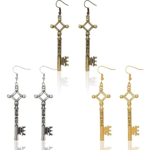 Anime Creative Earrings for Women Girl Attack on Titan Mikasa Ackerman Eren Drop Earring Jewelry Gift