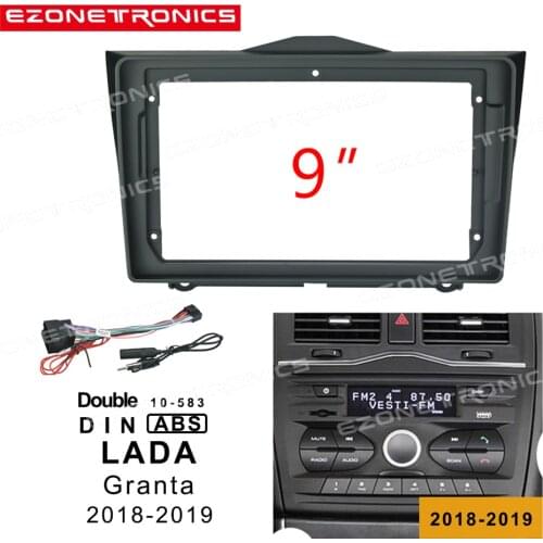 1Din2Din Car DVD Frame Audio Fitting Adaptor Dash Trim Kits Facia Panel 9inch For LADA GRANTA 2018-2019 Double Din Radio Player
